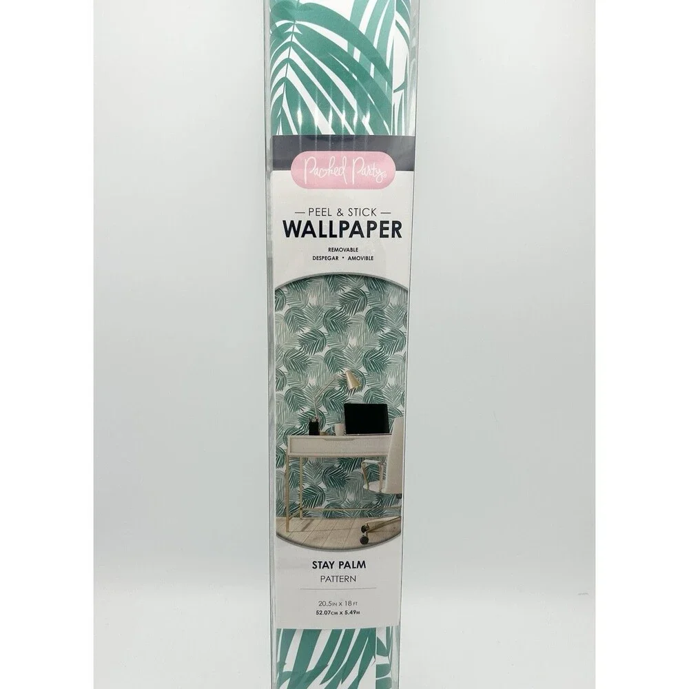 1 Roll Packed Party Peel And Stick Wallpaper Stay Palm Leaves